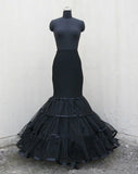 Black Hoop Long Petticoat Crinoline Ball Gown Skirt Underskirt Wedding Accessories Jupon Marriage New