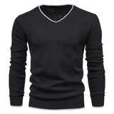 High Quality Cotton Pullover V-neck Men's Slim Sweater