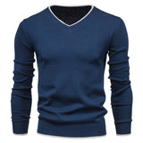 High Quality Cotton Pullover V-neck Men's Slim Sweater