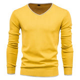 High Quality Cotton Pullover V-neck Men's Slim Sweater