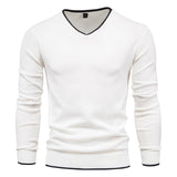High Quality Cotton Pullover V-neck Men's Slim Sweater