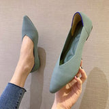 NAN JIU MOUNTAIN  Womens Shoes Autumn Single Shoes Fashion Knitted Pointed Shoes Flat Bottom Comfortable Plus Size 43