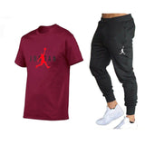 Hot-Selling Summer T-Shirt Pants Set Casual Brand Fitness Jogger Pants T Shirt Hip Hop Fashion Men's Tracksuits