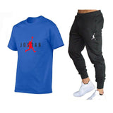 Hot-Selling Summer T-Shirt Pants Set Casual Brand Fitness Jogger Pants T Shirt Hip Hop Fashion Men's Tracksuits