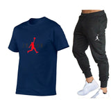 Hot-Selling Summer T-Shirt Pants Set Casual Brand Fitness Jogger Pants T Shirt Hip Hop Fashion Men's Tracksuits