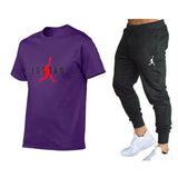 Hot-Selling Summer T-Shirt Pants Set Casual Brand Fitness Jogger Pants T Shirt Hip Hop Fashion Men's Tracksuits