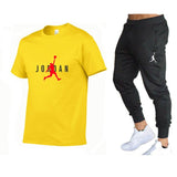 Hot-Selling Summer T-Shirt Pants Set Casual Brand Fitness Jogger Pants T Shirt Hip Hop Fashion Men's Tracksuits