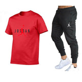 Hot-Selling Summer T-Shirt Pants Set Casual Brand Fitness Jogger Pants T Shirt Hip Hop Fashion Men's Tracksuits