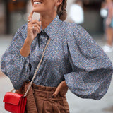 Women Shirts 2021 Autumn Polka Dot Shirt 5XL Celmia Long Lantern Sleeve Lapel Neck Elegant Office Ladies Stylish Tops Plus Size