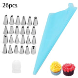 50 Silicone Pastry Bag 48 Stainless Steel Nozzle DIY Cake Decorating Tip Set Mouth Icing Piping Cream Cookie Baking Decor Tools