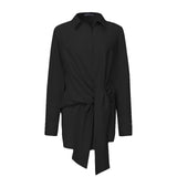 Fashion Women Long Sleeve Shirt ZANZEA Casual Lace Up Shirts