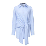 Fashion Women Long Sleeve Shirt ZANZEA Casual Lace Up Shirts