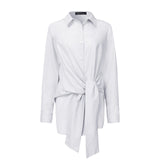 Fashion Women Long Sleeve Shirt ZANZEA Casual Lace Up Shirts
