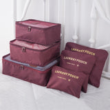 6 PCS Travel Cube Storage Bag Set for Clothes' Tidy Organizer
