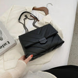 Embroidery Thread Small PU Leather Crossbody Bags for Women 2021 Trend Hand Bag Women's Branded Trending Shoulder Handbags