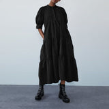 Summer Dress Vintage Sexy Lantern Sleeve Mid-Calf Dress Beach Bohemian Women'Summer Sundress 2021 VONDA Casual Vestido