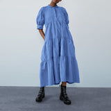 Summer Dress Vintage Sexy Lantern Sleeve Mid-Calf Dress Beach Bohemian Women'Summer Sundress 2021 VONDA Casual Vestido