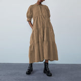 Summer Dress Vintage Sexy Lantern Sleeve Mid-Calf Dress Beach Bohemian Women'Summer Sundress 2021 VONDA Casual Vestido