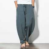 Harem Pants Men Streetwear Casual Joggers Mens Pants Cotton Linen Sweatpants Ankle-length Men Trousers M-5XL