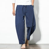 Harem Pants Men Streetwear Casual Joggers Mens Pants Cotton Linen Sweatpants Ankle-length Men Trousers M-5XL