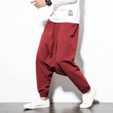 Harem Pants Men Streetwear Casual Joggers Mens Pants Cotton Linen Sweatpants Ankle-length Men Trousers M-5XL