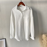 Long Sleeve Oversized Green Shirt Female Spring Pocket Official Tops