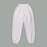 Women Casual Solid White Two Piece Pants Set Crop Top Lounge Tracksuit