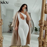 Kliou One Shoulder Sexy Cut Out Rompers Womens Jumpsuit 2021 Streetwear Solid Backless Active Wear Skinny Slim Jumpsuits Summer