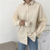 HziriP Women Blouses 2021 Spring Solid Blouse Loose Casual Vacation All-Match Women Tops Shirts Blusas Camisas Mujer 4 Colors