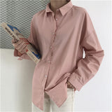 HziriP Women Blouses 2021 Spring Solid Blouse Loose Casual Vacation All-Match Women Tops Shirts Blusas Camisas Mujer 4 Colors