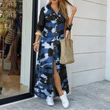 Autumn Denim Long Dress with Long Sleeve