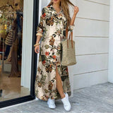 Autumn Denim Long Dress with Long Sleeve
