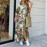 Autumn Denim Long Dress with Long Sleeve