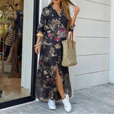 Autumn Denim Long Dress with Long Sleeve