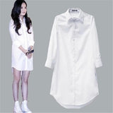Women Blouses Shirt 4XL 5XL Plus Size Long Sleeve Blouse White Solid Loose Version Casual Shirts Tops Chemise Femme My NewIn