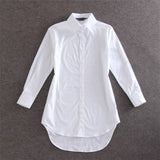 Women Blouses Shirt 4XL 5XL Plus Size Long Sleeve Blouse White Solid Loose Version Casual Shirts Tops Chemise Femme My NewIn