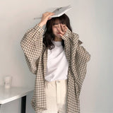 Korean Retro Loose Checkered Jacket for Women