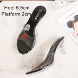 Crystal Show Stripper Heels Clear Shoes Women Platforms High Heels Sandals Female Transparent Sexy Wedding Shoes Slipper