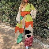 Loose Oversized Two Piece Women's Tracksuit Print Casual Set