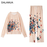 Loose Oversized Two Piece Women's Tracksuit Print Casual Set