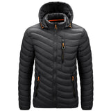 New Autumn Thick Hooded Parkas Mens Fashion Casual Slim Jacket Coat Men