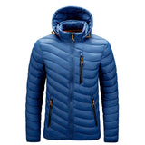 New Autumn Thick Hooded Parkas Mens Fashion Casual Slim Jacket Coat Men