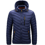 New Autumn Thick Hooded Parkas Mens Fashion Casual Slim Jacket Coat Men