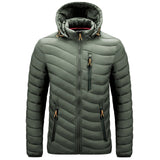 New Autumn Thick Hooded Parkas Mens Fashion Casual Slim Jacket Coat Men