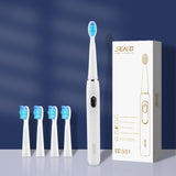 SEAGO Electric Rechargeable Toothbrush Buy One Get One Free Sonic Toothbrush 4 Mode Travel Toothbrush with 3 Brush Head Gift