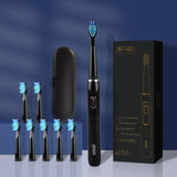 SEAGO Electric Rechargeable Toothbrush Buy One Get One Free Sonic Toothbrush 4 Mode Travel Toothbrush with 3 Brush Head Gift