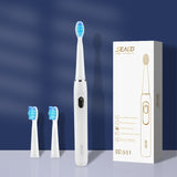 SEAGO Electric Rechargeable Toothbrush Buy One Get One Free Sonic Toothbrush 4 Mode Travel Toothbrush with 3 Brush Head Gift