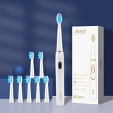 SEAGO Electric Rechargeable Toothbrush Buy One Get One Free Sonic Toothbrush 4 Mode Travel Toothbrush with 3 Brush Head Gift