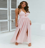 Bohemian Beach Dress Women Summer Casual Sleeveless Split Floral Off Shoulder Maxi Long Boho Dress Clothing Robe Female