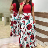 Bohemian Beach Dress Women Summer Casual Sleeveless Split Floral Off Shoulder Maxi Long Boho Dress Clothing Robe Female